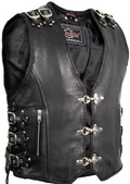 Men's Biker Buckle Leather Vest MDM9105