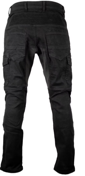 Cargo motorbike jeans with protectors in black MDM834