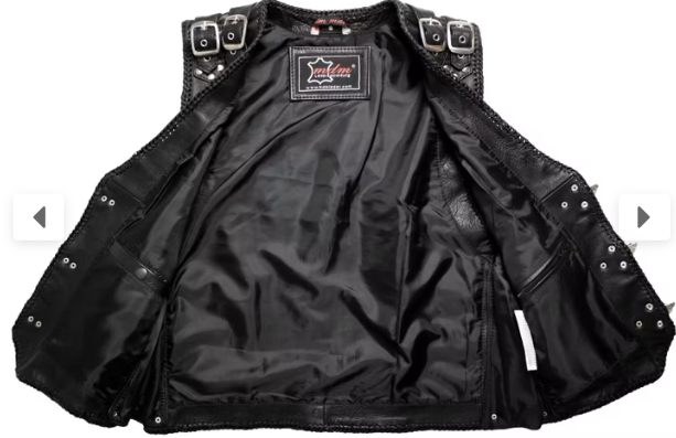 Men's Biker Buckle Leather Vest MDM9105