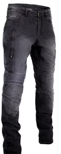 Dark grey men's biker jeans with aramid fabric MDM842