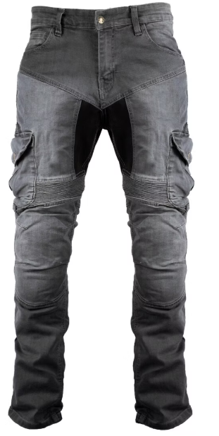 Biker motorbike jeans with aramid fabric in black MDM843