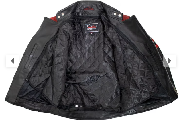 Leather Jacket Black / Red MDM102