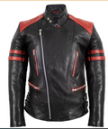 Leather Jacket Black / Red MDM102