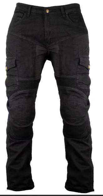Dark grey men's biker jeans with aramid fabric MDM842