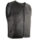 Men's Leather Jacket with Diamond Step Pattern, Short MDM9203