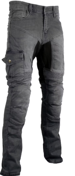 Motorbike Jeans Trousers With Protectors Cargo Trousers Grey MDM841