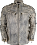 Vintage biker leather jacket slim fit MDM1016