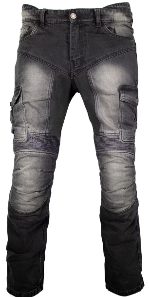 Biker motorbike jeans with aramid fabric in black MDM843