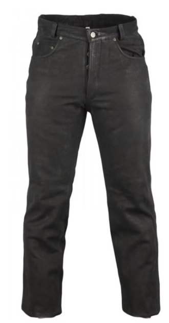 Leather trousers nubuck buffalo leather black MDM806