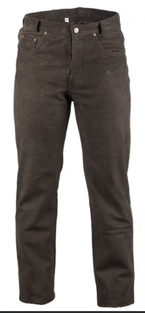 Men's leather trousers nubuck brown MDM804