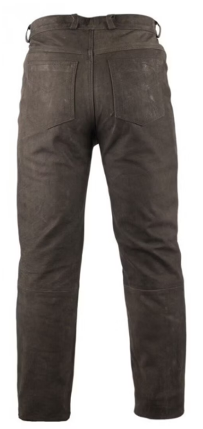 Men's leather trousers nubuck brown MDM804